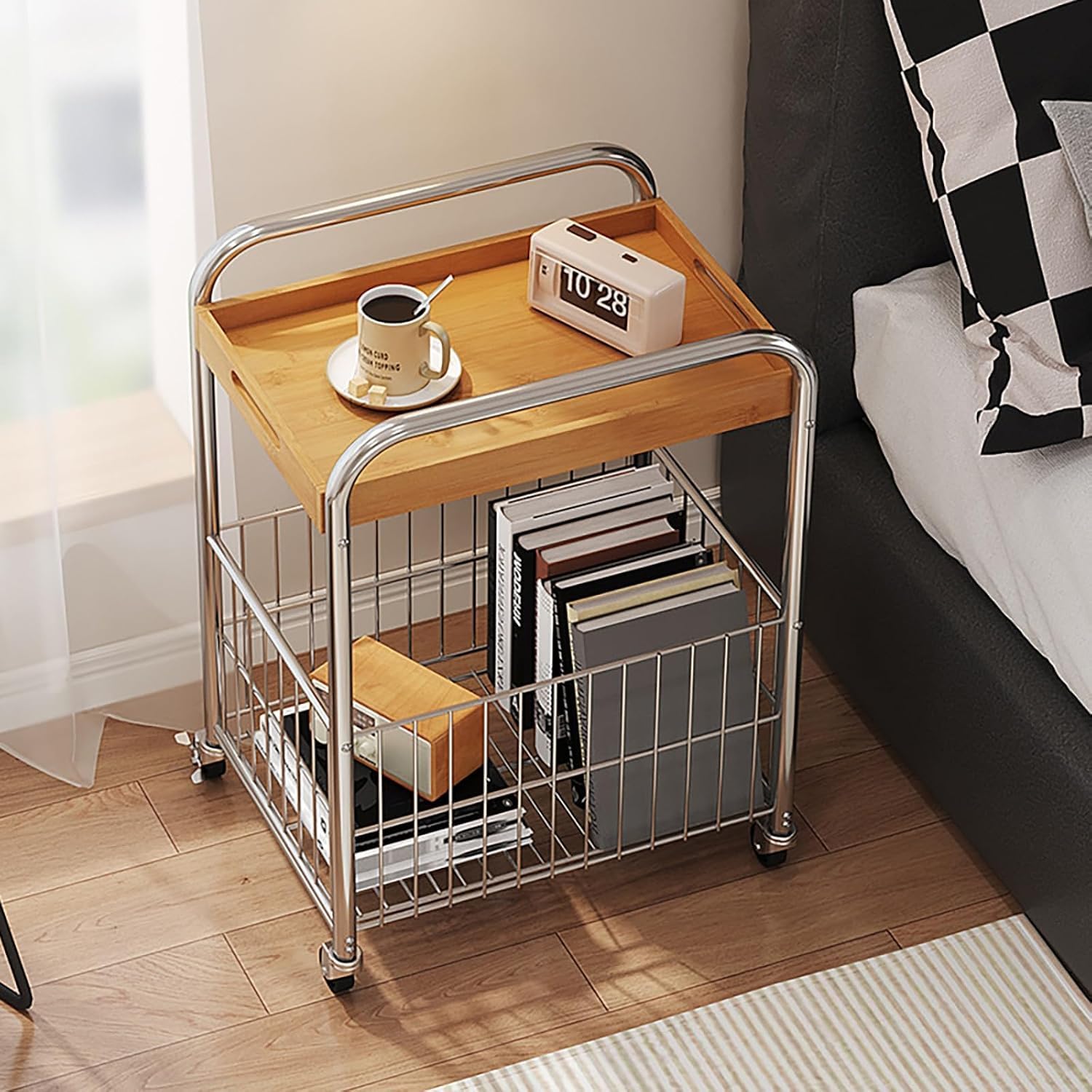 80年 アイアンフレーム ガラステーブル ストライプ柄 ミッド